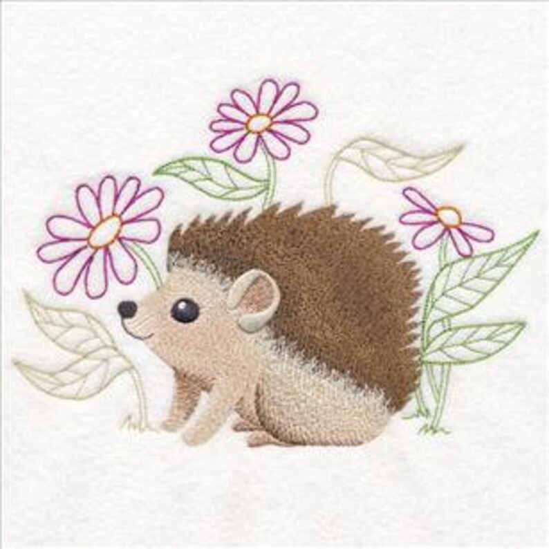 BABY WOODLAND ANIMALS Hedgehog Machine Embroidered Quilt Etsy
