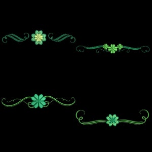 LUCKY BORDERS (4inch) - 10 Machine Embroidery Designs Instant Download 4X4 hoop (AzEB)