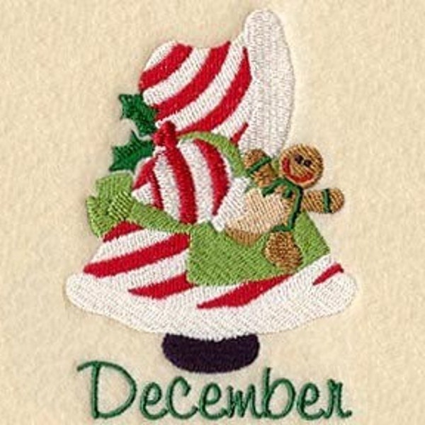 SUNBONNET SUE Months of the Year (December) - Machine Embroidery Quilt Block (AzEB)