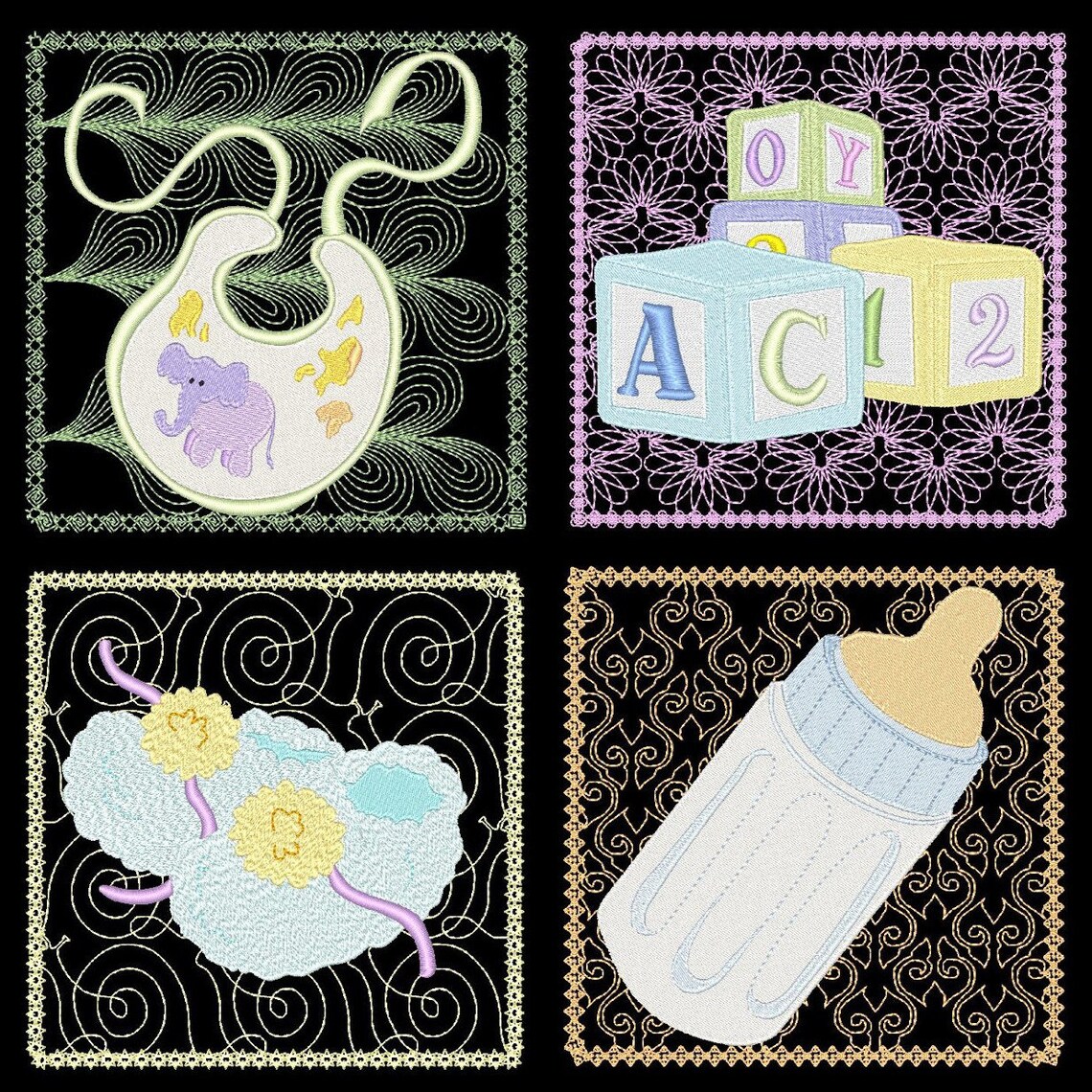 BABY NURSERY BLOCKS 6inch 10 Machine Embroidery Designs Etsy