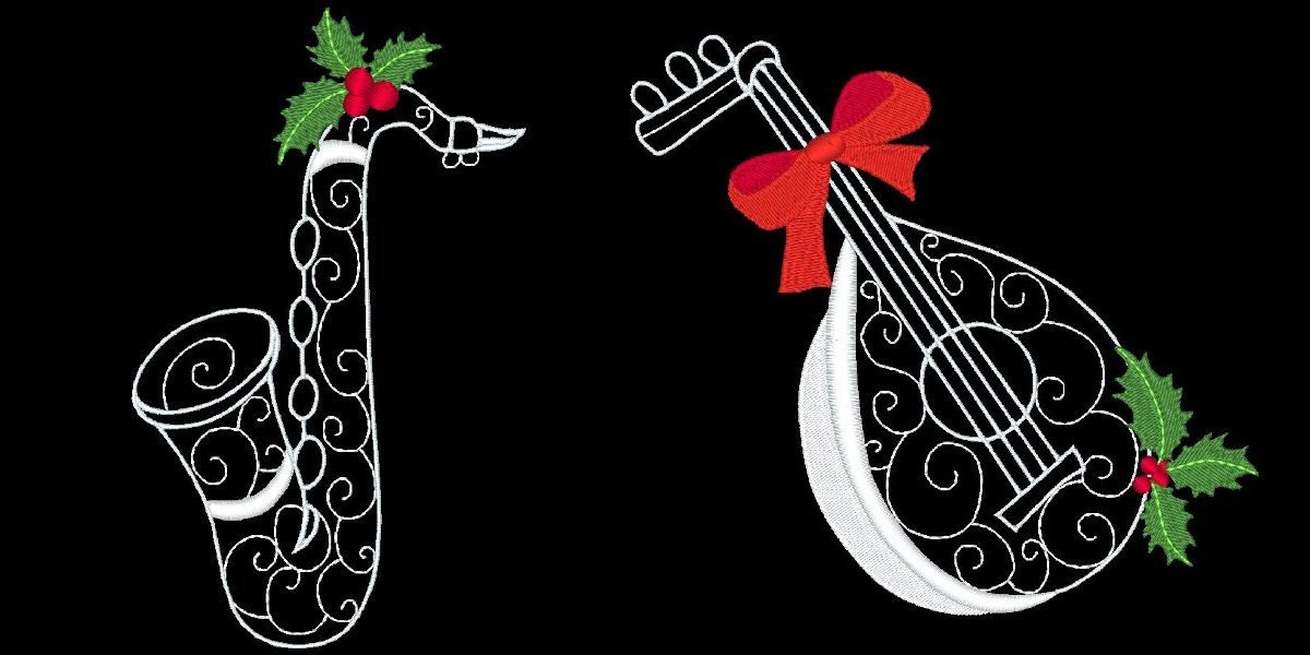 SWEET CHRISTMAS MUSIC 30 Machine Embroidery Designs Instant