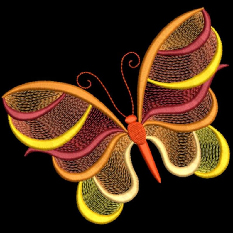 RIPPLE FLUTTERBYS 4inch 10 Machine Embroidery Designs Etsy