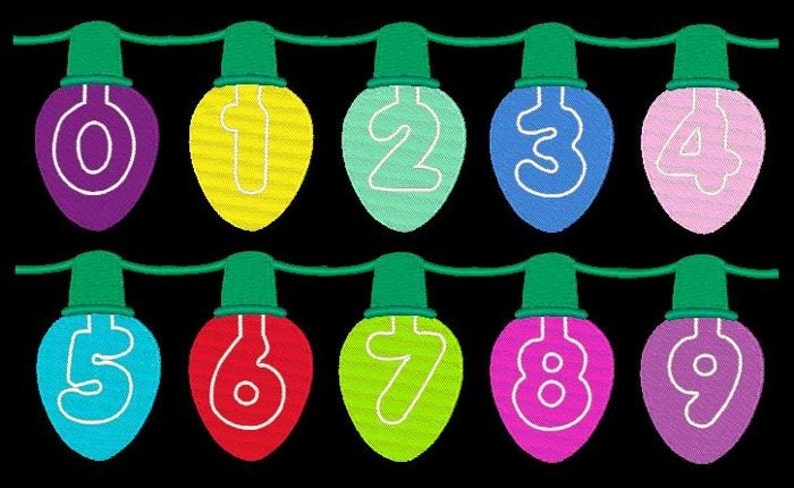 HOLIDAY LIGHTS 80 Machine Embroidery Font Designs Instant Etsy
