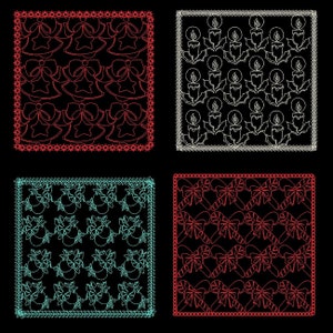 CHRISTMAS QUILTING BACKGROUNDS (4inch) - 10 Machine Embroidery Designs Instant Download 4x4 hoop (AzEB)