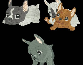 BABY FRENCHIE (6inch) - 10 Machine Embroidery Designs Instant Download 6x6 hoop (AzEB)