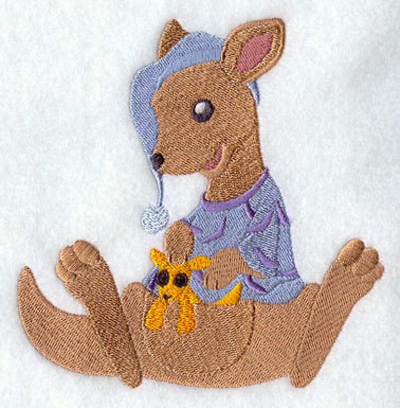 KANGAROO in PAJAMAS Machine Embroidered Quilt Blocks azeb Etsy