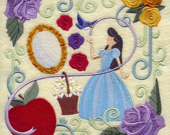 SNOW WHITE COLLAGE - Machine Embroidered Quilt Blocks (AzEB)