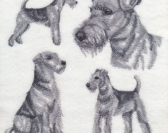 AIREDALE SKETCH- Machine Embroidery Quilt Blocks (AzEB