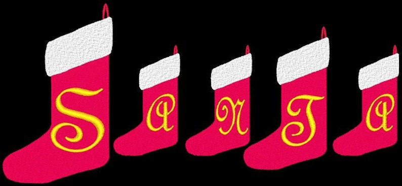 Christmas stockings 104 machine jessecmault font designs  etsy