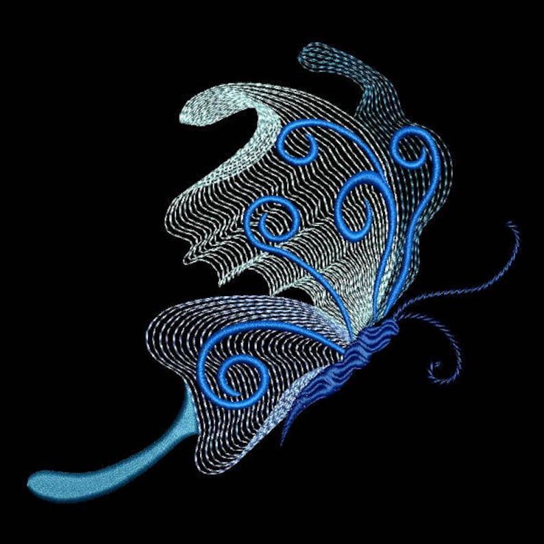 AzEB CURLY FLUTTERS 4inch - 10 Machine Embroidery Designs Instant Download 4x4 hoop