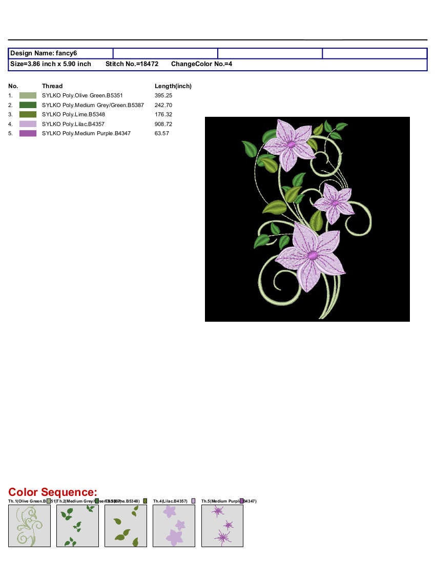 FANCY FLOWERS #6- 1 Machine Embroidery Design Instant FANCY FLOWERS #6- 1 Machine Embroidery Design Instant