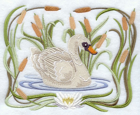 AzEB AMERICAN FLAMINGO Machine Embroidered Quilt Block