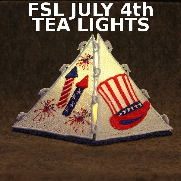 FSL July 4th TEA LIGHTS (3 inch) (free standing lace)- 11 Machine Embroidery Designs Instant Download 4X4 hoop (AzEB)