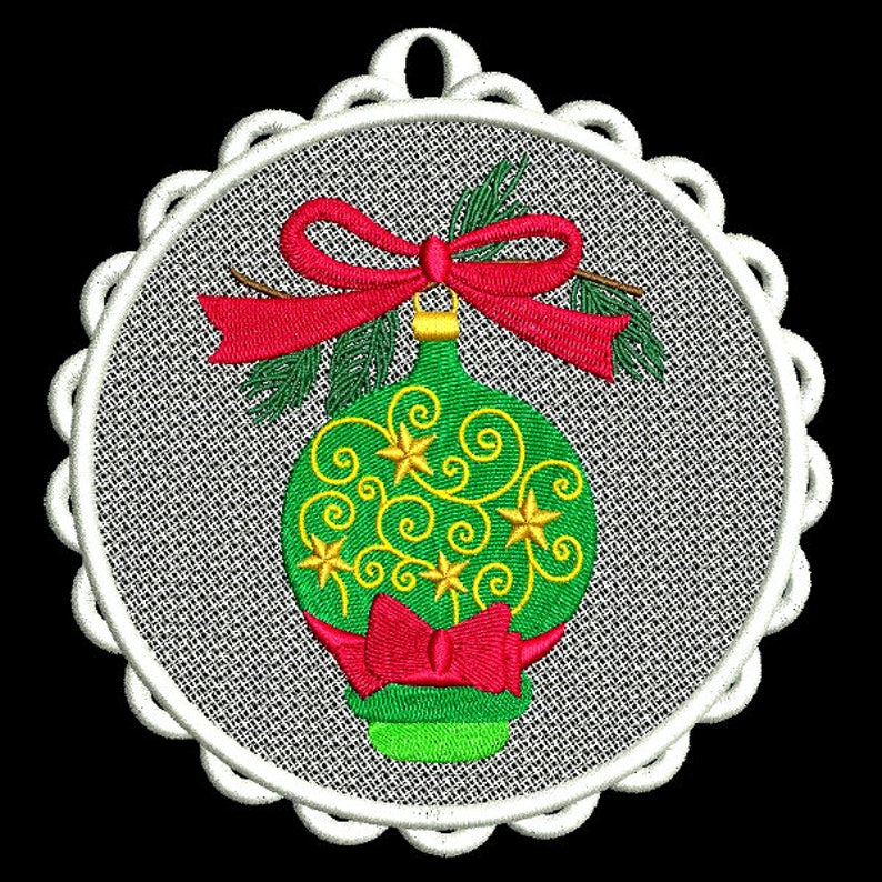 Fsl christmas ornaments 4inch 10 machine embroidery  etsy