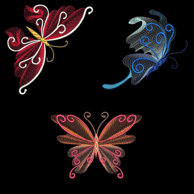 AzEB CURLY FLUTTERS 4inch - 10 Machine Embroidery Designs Instant Download 4x4 hoop