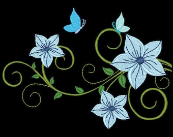 FANCY FLOWERS #3- 1 Machine Embroidery Design Instant Download 4x4 5x5 6x6 hoop (AzEB)