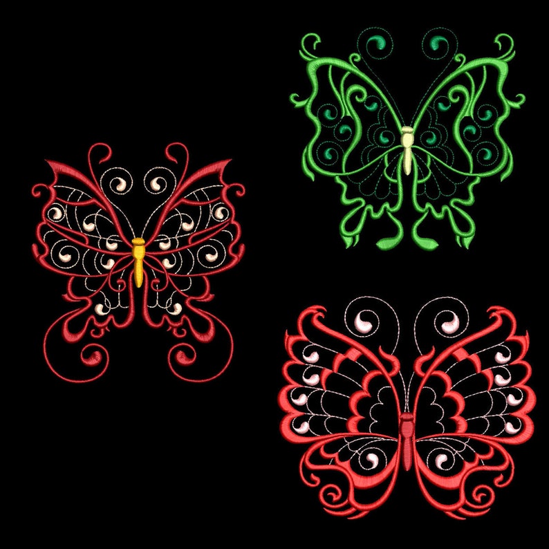 MYSTIC FLUTTERBYS 4inch 10 Machine Embroidery Designs Etsy