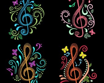 MUSIC TIME (4 INCH)-10 Machine Embroidery Design Instant Download