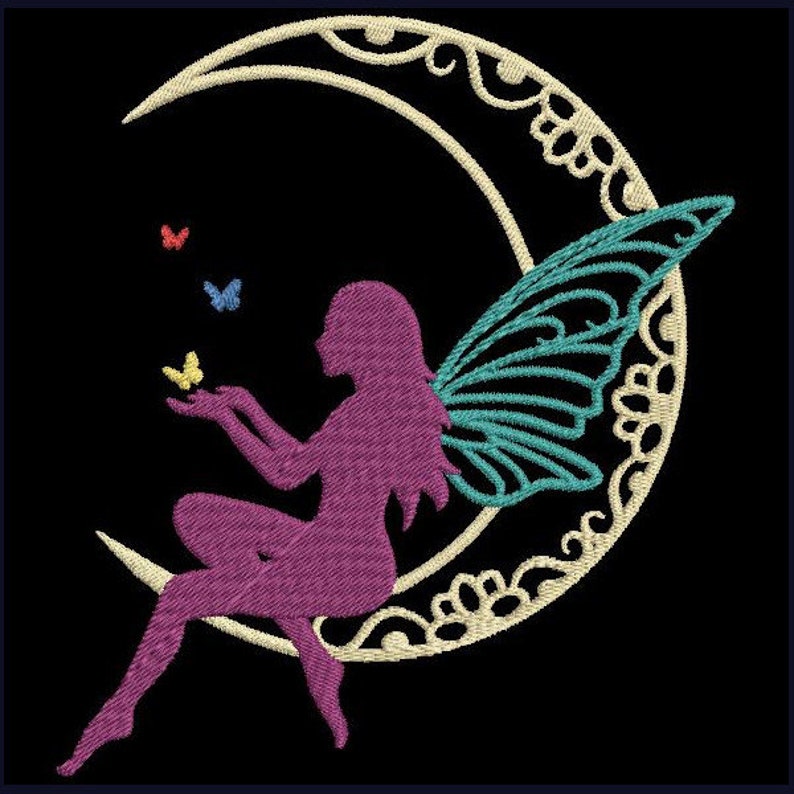 MOON Fairies4inch 10 Machine Embroidery Designs Instant - Etsy