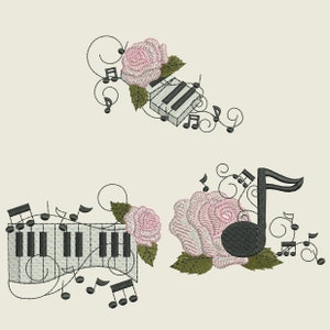 MUSIC LOVER (5inch) - 10 Machine Embroidery Designs Instant Download 5x5 hoop (AzEB)