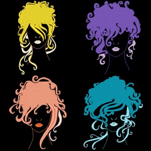 TOP FASHION MODEL (4inch) - 10 Machine Embroidery Designs Instant Download 4x4 hoop (AzEB)