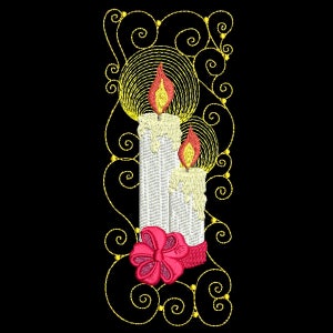 CURLY CANDLES 4inch 10 Machine Embroidery Designs Instant Download 4x4 hoop AzEB image 5