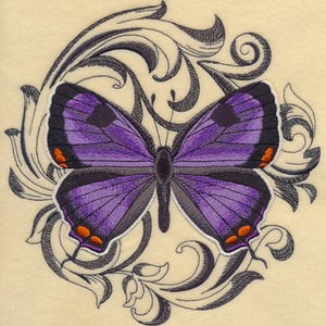 Baroque Butterflies - COLORADO HAIRSTREAK - Machine Embroidery Quilt Blocks (AzEB)