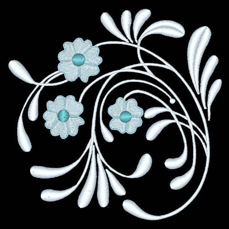 ART DECO FLOWERS 6inch 12 Machine Embroidery Designs Etsy
