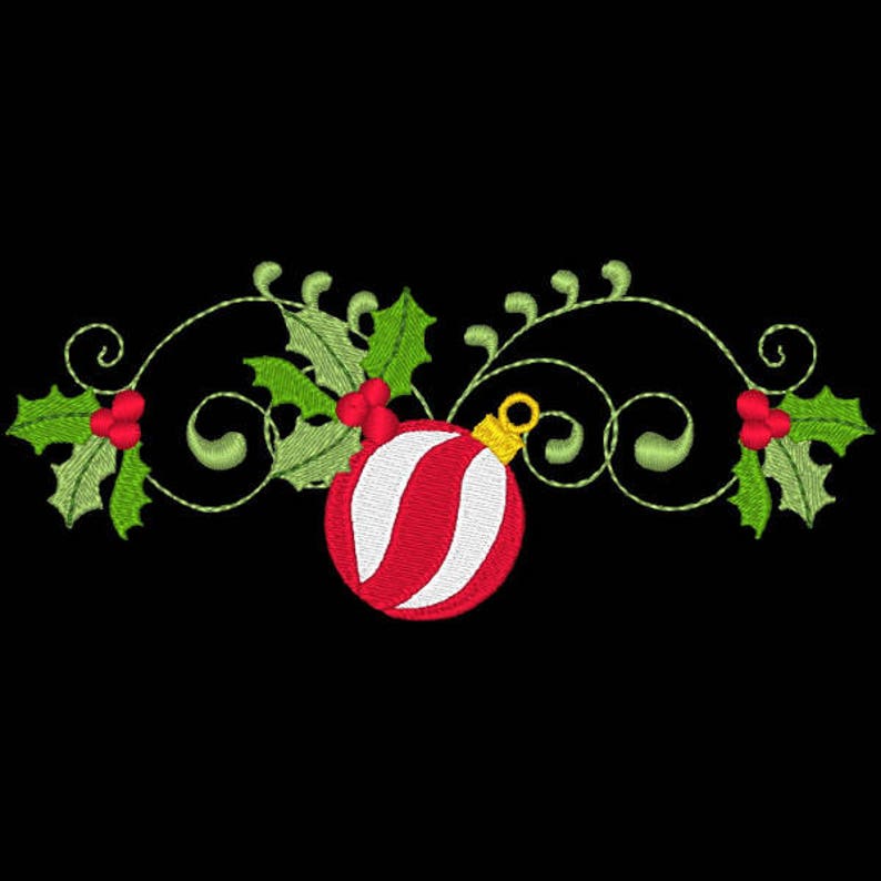 CURLY CHRISTMAS BORDERS & Corners 4inch 10 Machine Embroidery Designs Instant Download 4x4 hoop AzEB image 4