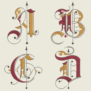 FAIRYTALE ALPHABET (3.88in)- 27 Machine Embroidery Designs Instant Download 4X4 hoop (AzEB)
