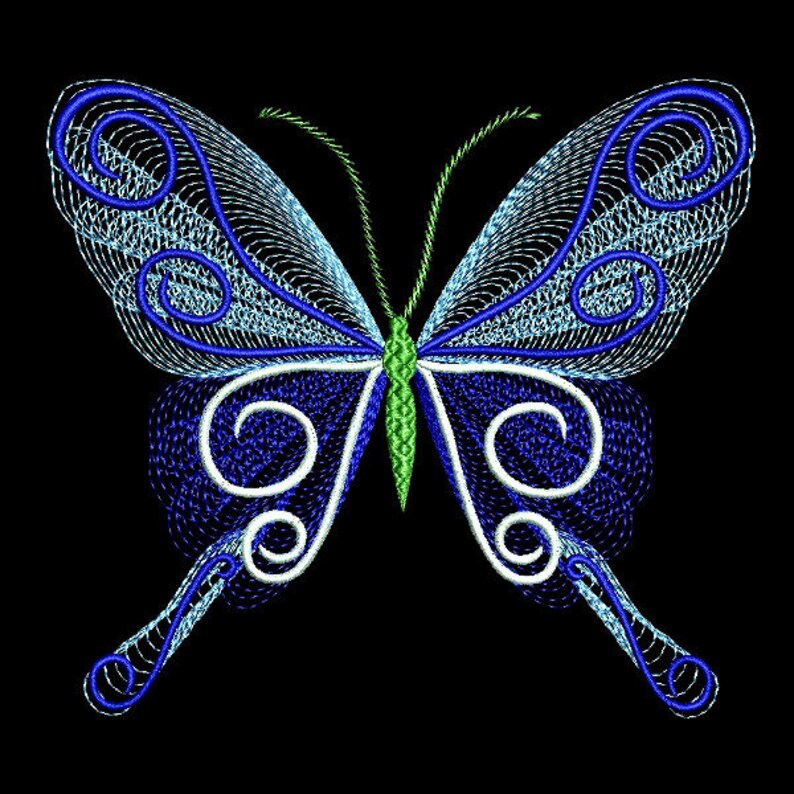 AzEB CURLY FLUTTERS 4inch - 10 Machine Embroidery Designs Instant Download 4x4 hoop