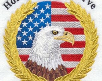 HONOR All WHO SERVE - - Machine Embroidery Quilt Block (AzEB)