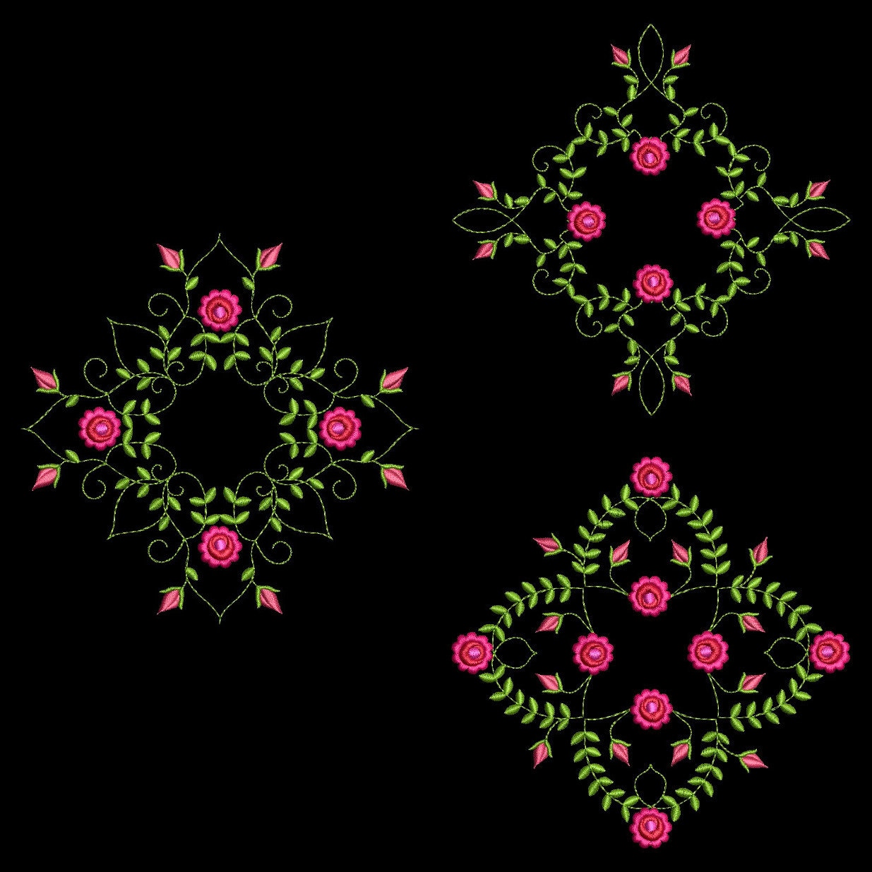 Simple rose quilt blocks 5inch 10 machine jessecmault  etsy uk