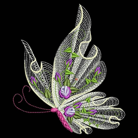 FLUTTERBY LUV 1 4 Inch Size Pack 10 Machine Embroidery Designs