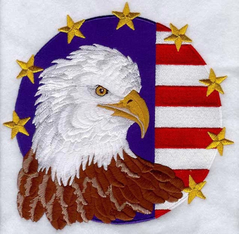 ALL AMERICAN EAGLE Machine Embroidery Quilt Blocks AzEB image 1
