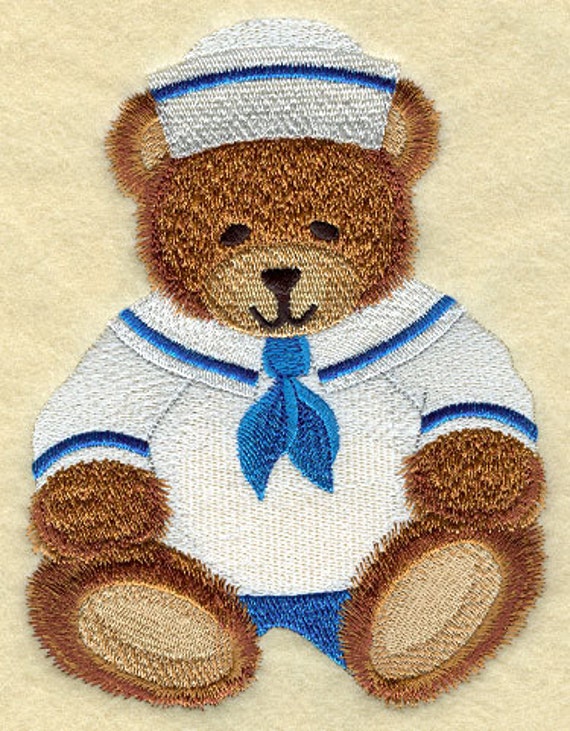 TEDDY BEAR SAILOR Machine Embroidery Quilt Blocks AzEB | Etsy