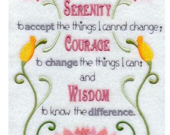 GOD GRANT ME The Serenity - Machine Embroidery Quilt Block (AzEB)