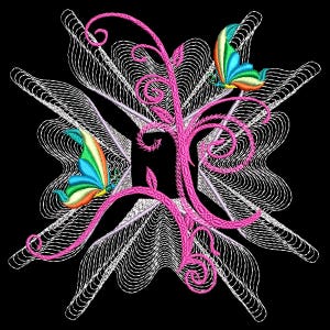 SWIRLY FLUTTERBY BLOCKS 1 4inch 10 Machine Embroidery Designs Instant Download 4x4 hoop AzEB image 5