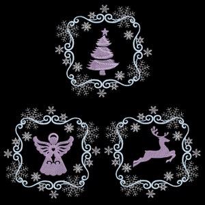 DECORATIVE CHRISTMAS BLOCKS (5inch) - 10 Machine Embroidery Designs Instant Download 5x5 hoop (AzEB)