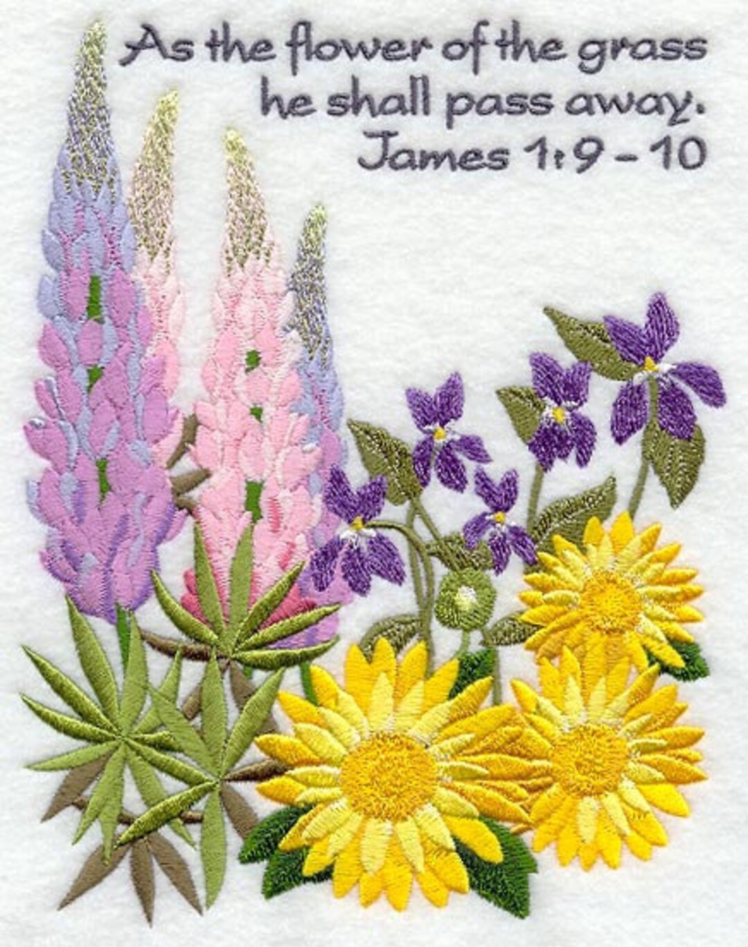 FLOWERS of the Bible FLOWER of the GRASS Machine Embroidery Quilt Block