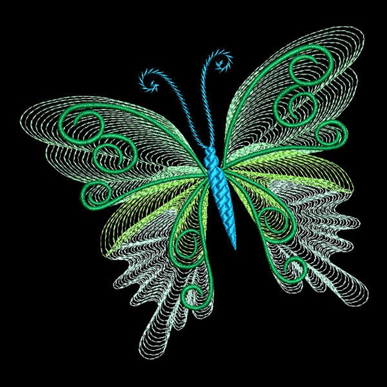 AzEB CURLY FLUTTERS 4inch - 10 Machine Embroidery Designs Instant Download 4x4 hoop