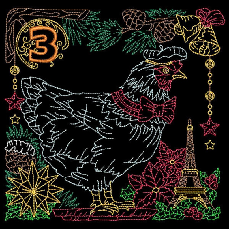 12 days of christmas 6inch 12 machine embroidery designs  etsy 12 days of christmas 6inch 12 machine embroidery designs  etsy