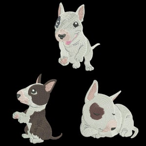 BABY BULL TERRIERS(5inch) - 10 Machine Embroidery Designs Instant Download 5x5 hoop (AzEB)