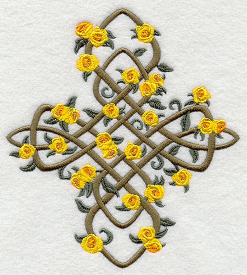 CELTIC ROSES CROSS Machine Embroidered Quilt Blocks AzEB Etsy