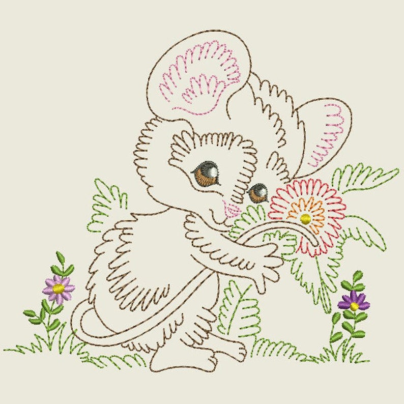 VINTAGE BABY ANIMALS 2 5inch 10 Machine Embroidery Designs Etsy