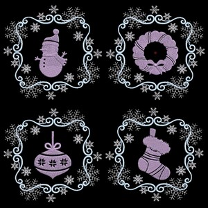DECORATIVE CHRISTMAS BLOCKS (4inch) - 10 Machine Embroidery Designs Instant Download 4X4 hoop (AzEB)
