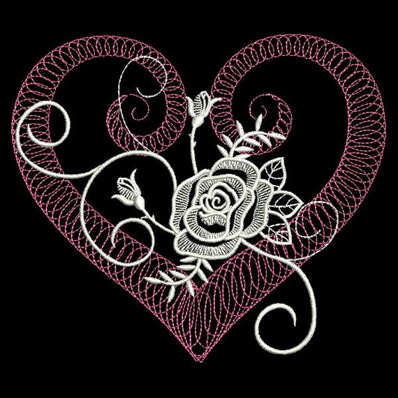 4 INCH Size AzEB - 10 Machine Embroidery Designs Instant Download 4x4 WHITE ROSE
