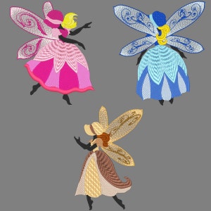 SUNBONNET FAIRIES (5inch) - 10 Machine Embroidery Designs Instant Download 5x5 hoop (AzEB)