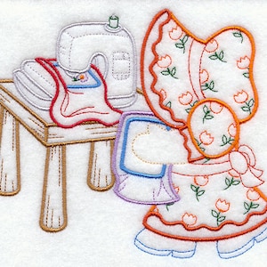 SUNBONNET SUE & EMBROIDERY Machine - Machine Embroidery Quilt Block (AzEB)