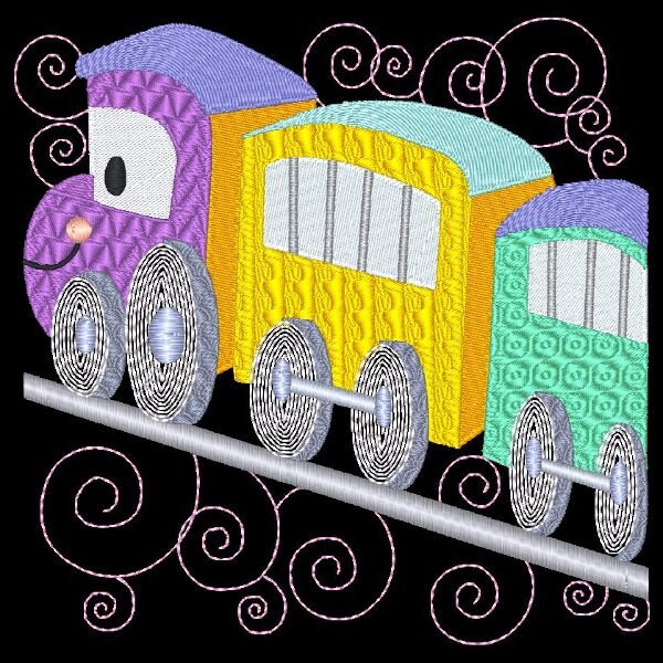 Machine Embroidery Steam Engine Eatsy LIL ENGINES BLOCKS 1 5inch 10 Machine Embroidery Designs | Etsy